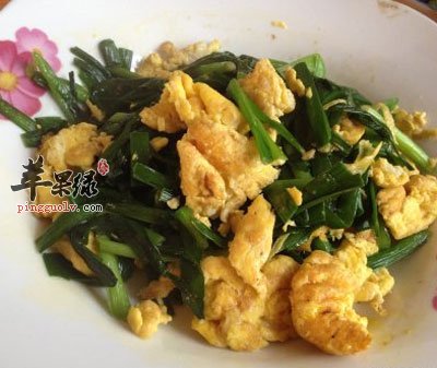 鸭蛋炒韭菜