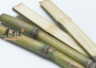 绿甘蔗切开