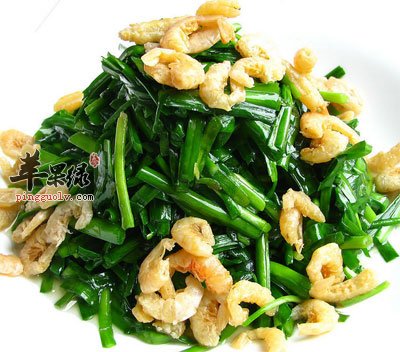韭菜炒河虾