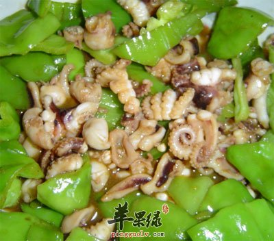 青椒炒墨鱼仔