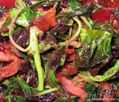 腊肉炒苋菜