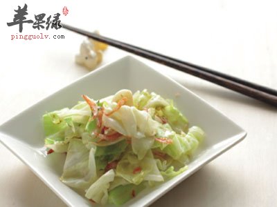 虾米皮炒圆白菜