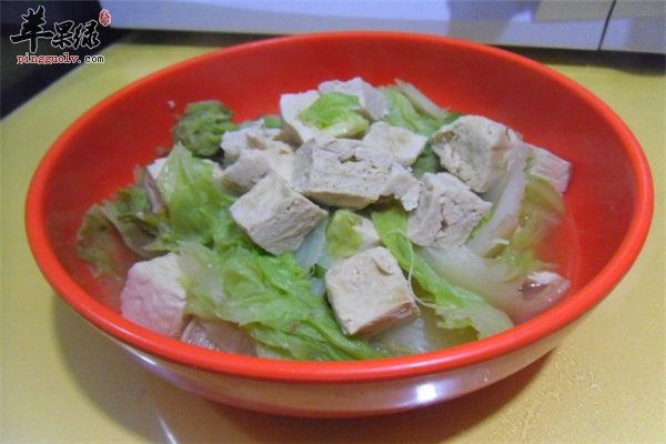 白菜炖冻豆腐--冬季易腌菜食谱雪里红消化多久能吃图片
