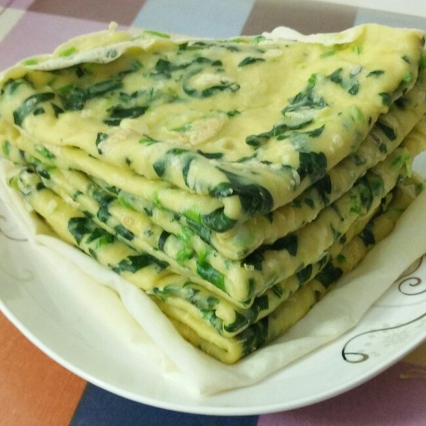 菠菜鸡蛋饼—预防便秘健脑益智