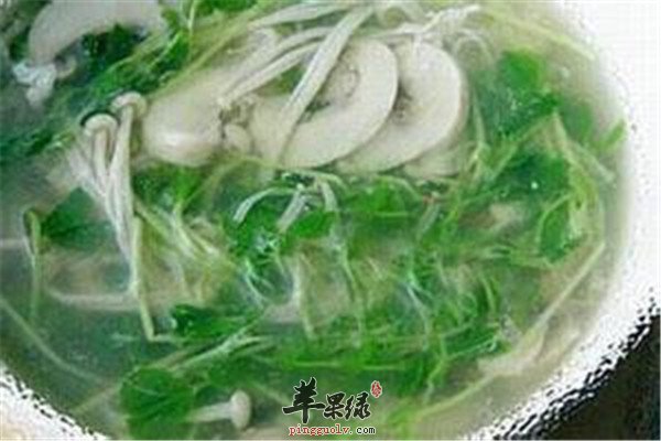 豆苗蘑菇汤—减肥瘦身促进食欲