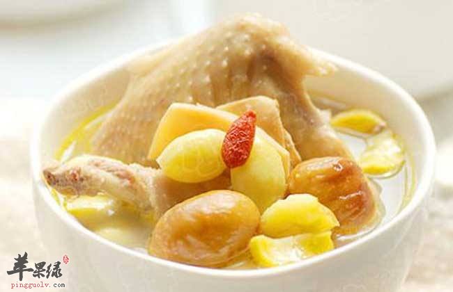 银杏果炖鸡——温中益气定喘咳