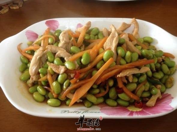 青椒毛豆炒肉絲---增強食慾預防便秘_蘋果綠