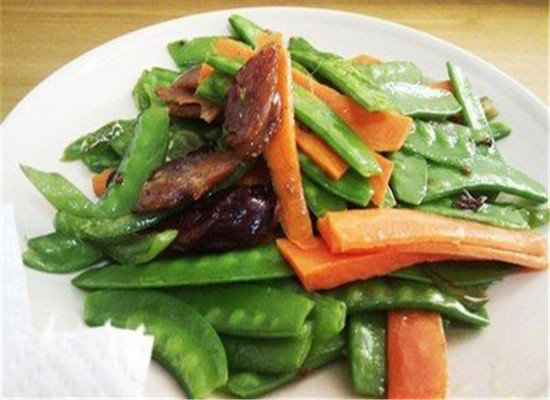 胡萝卜荷兰豆炒腰片——强身健体明目健脾