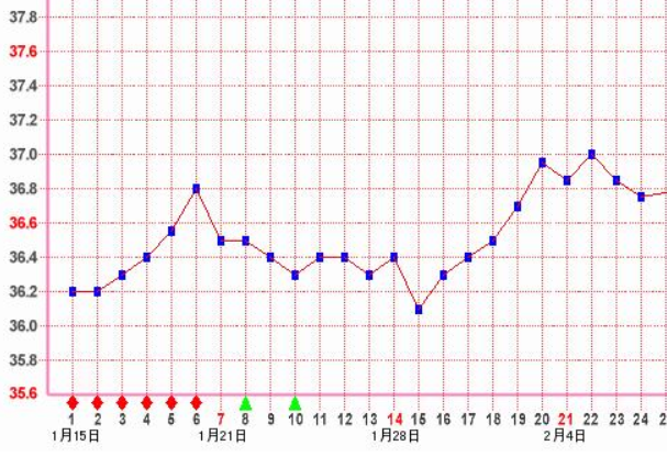 基础体温曲线图